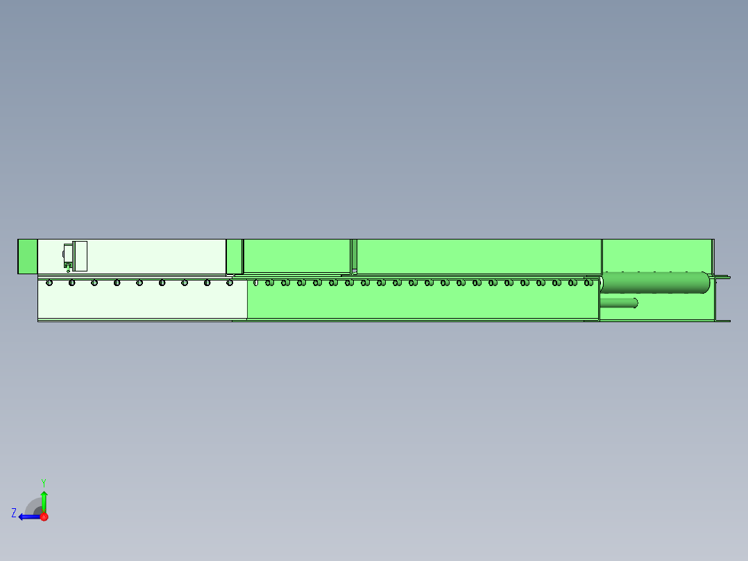 滚轮条可动导轨右视图