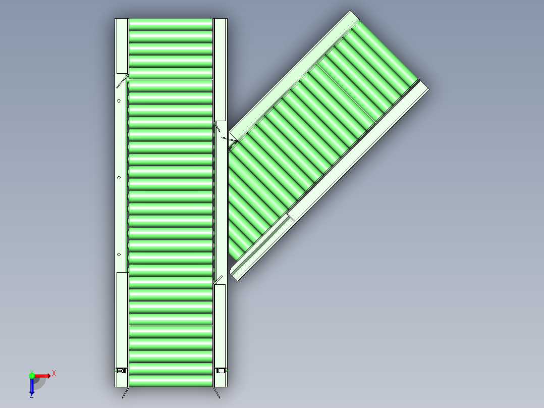 滚轮条可动导轨俯视图