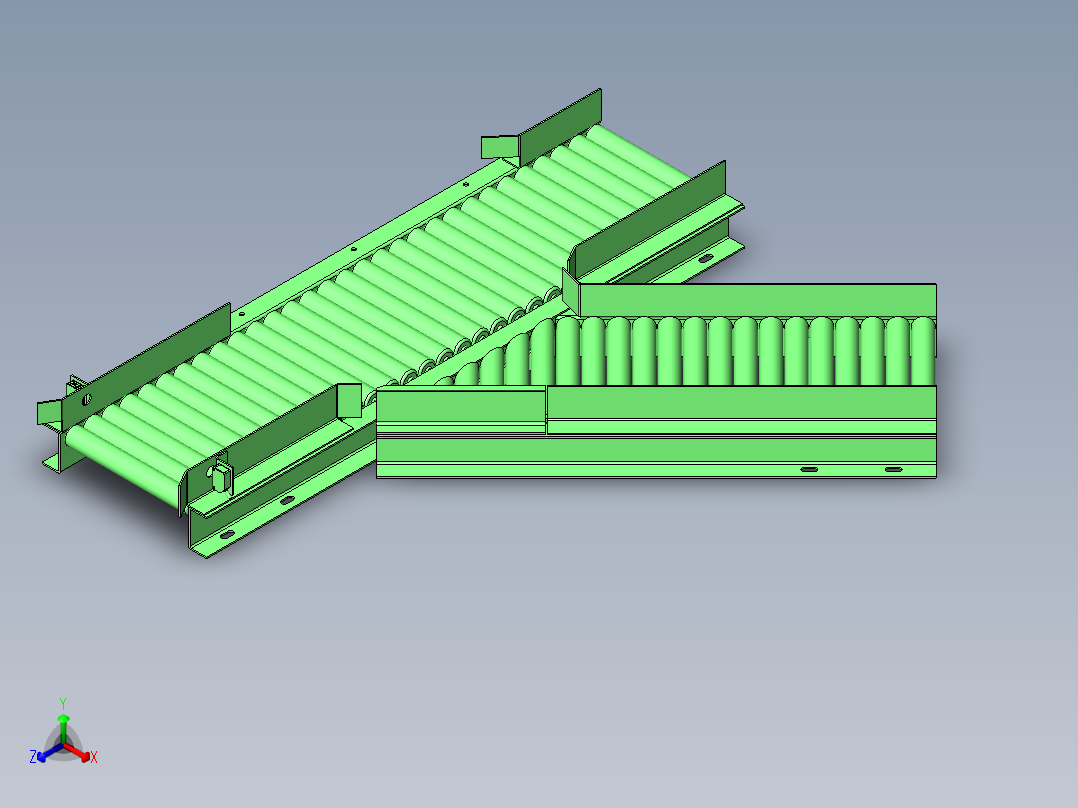 滚轮条可动导轨正等轴测图