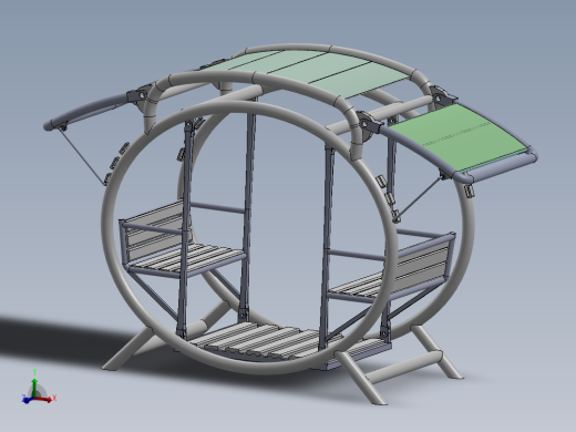Swing户外四人休闲摇椅3D数模图纸 Solidworks设计