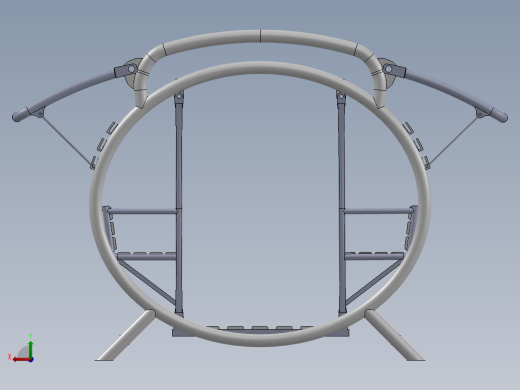 Swing户外四人休闲摇椅3D数模图纸 Solidworks设计后视缩略图