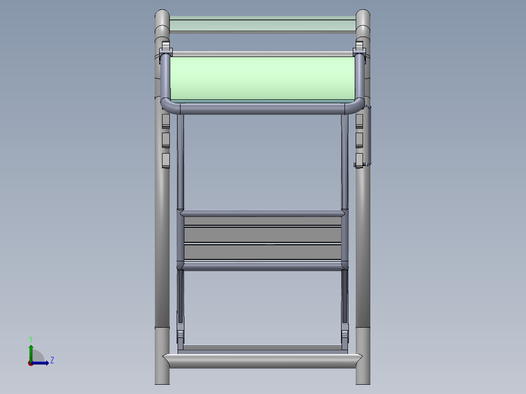 Swing户外四人休闲摇椅3D数模图纸 Solidworks设计左视图