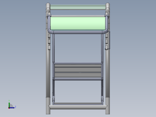 Swing户外四人休闲摇椅3D数模图纸 Solidworks设计左视缩略图