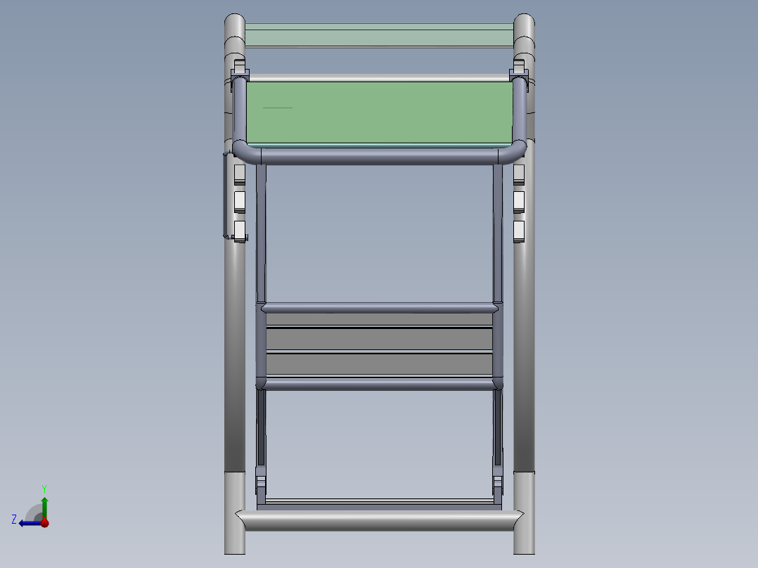 Swing户外四人休闲摇椅3D数模图纸 Solidworks设计右视图