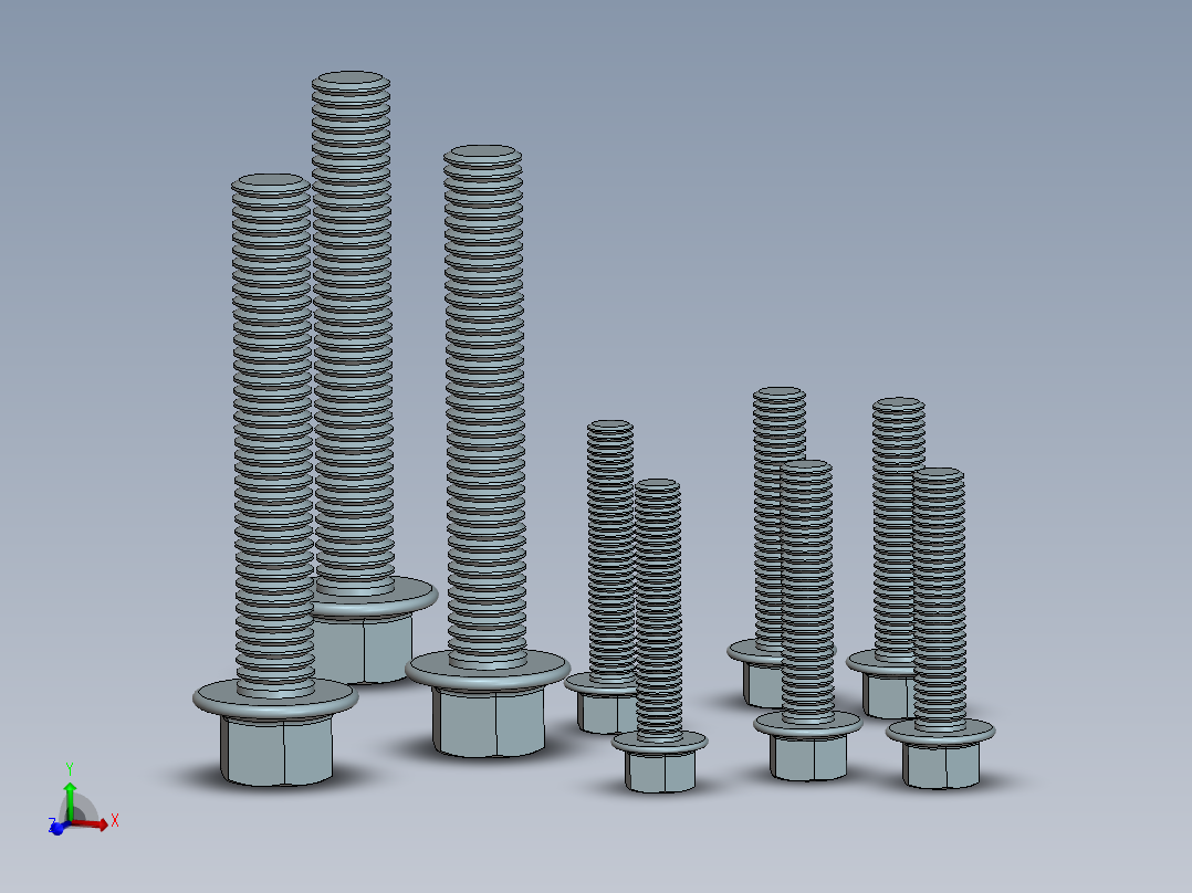 solidworks 六角头螺钉3D模型