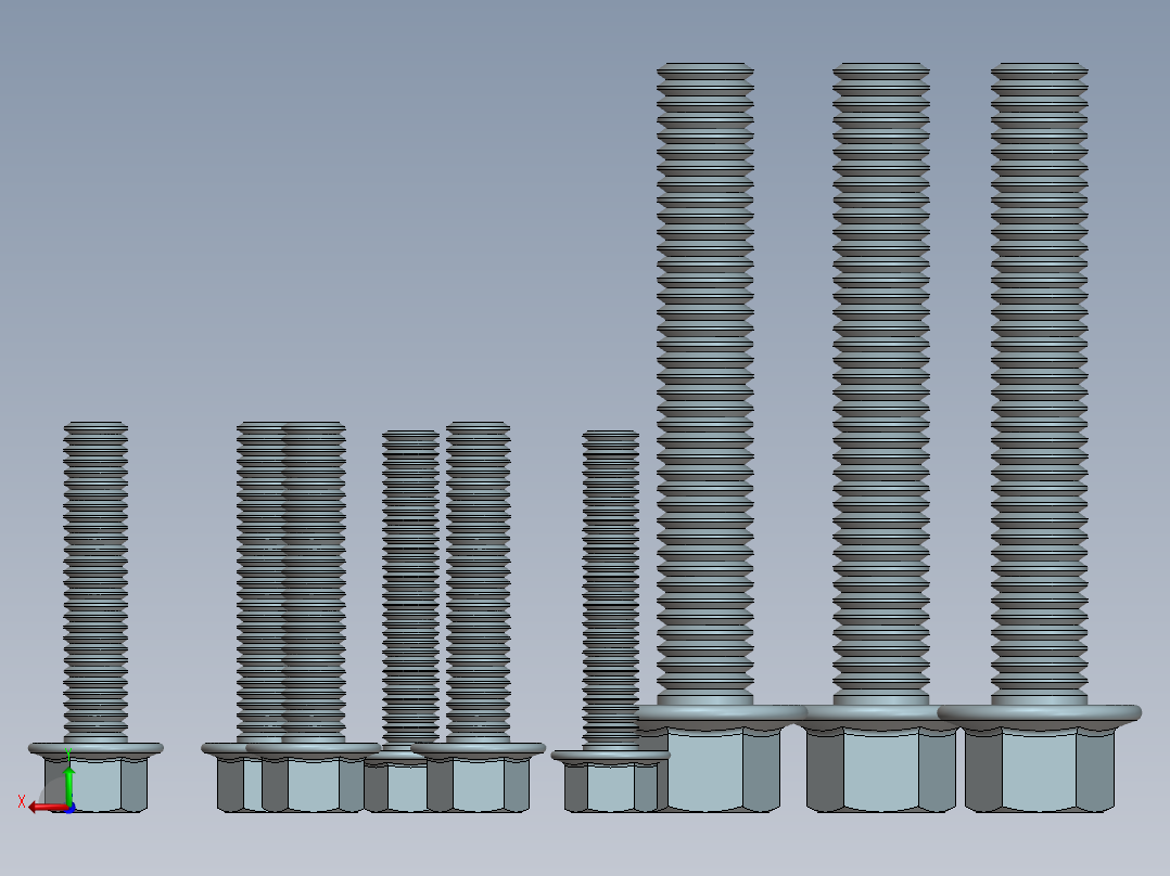 solidworks 六角头螺钉3D模型后视图