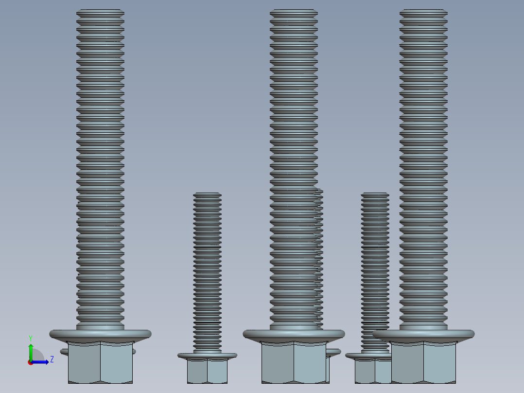 solidworks 六角头螺钉3D模型左视图
