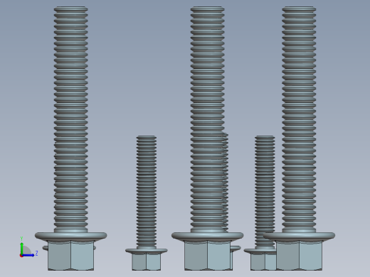 solidworks 六角头螺钉3D模型左视缩略图