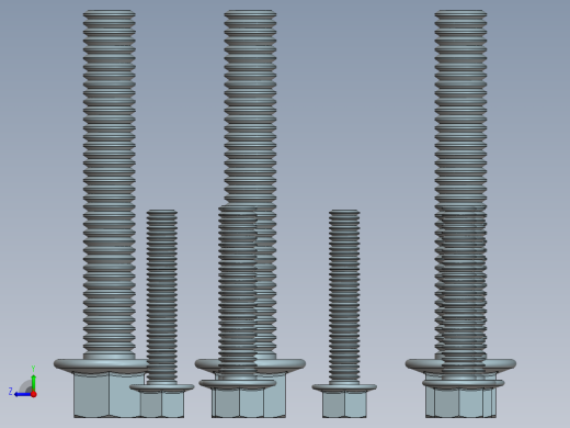 solidworks 六角头螺钉3D模型右视缩略图