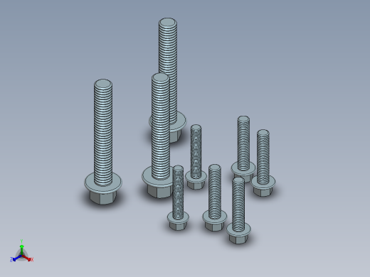 solidworks 六角头螺钉3D模型正等轴测缩略图