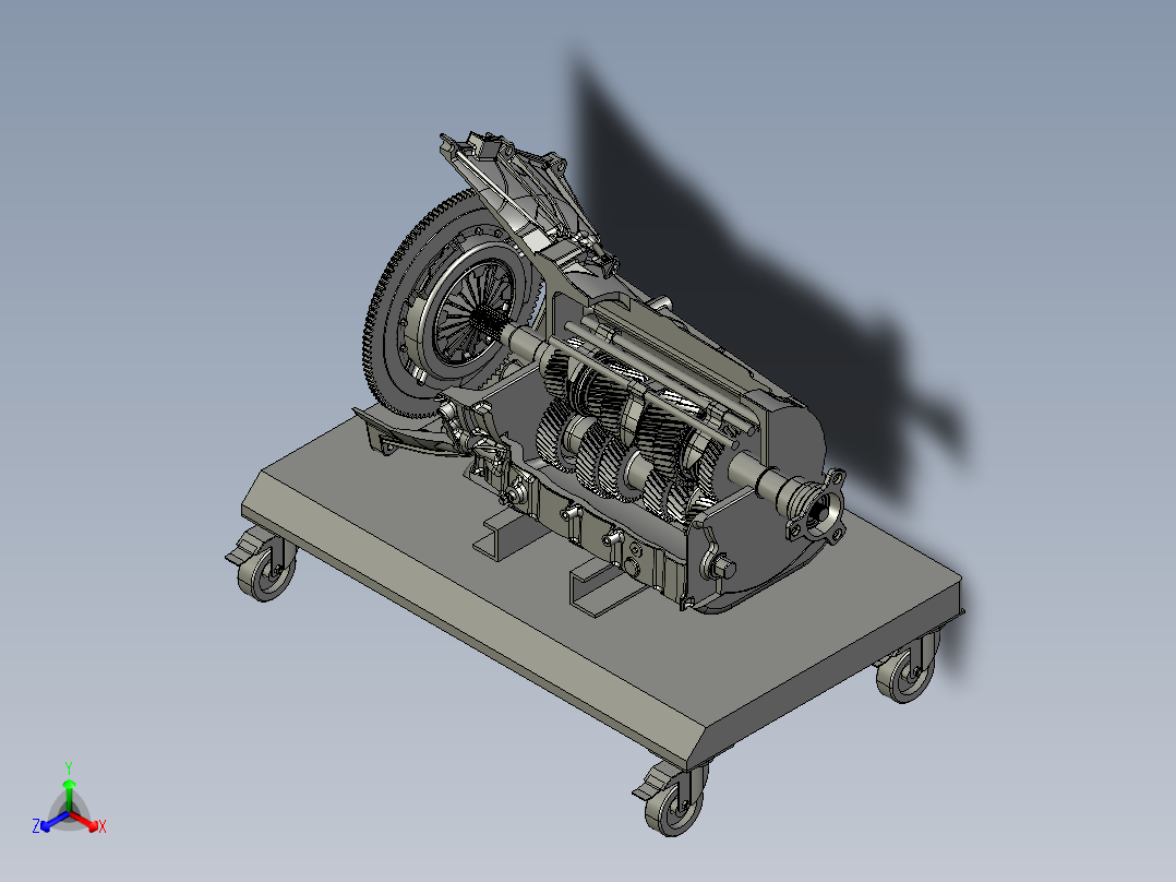 5-speed gearbox五速变速箱模型3D图纸 STEP格式主视图