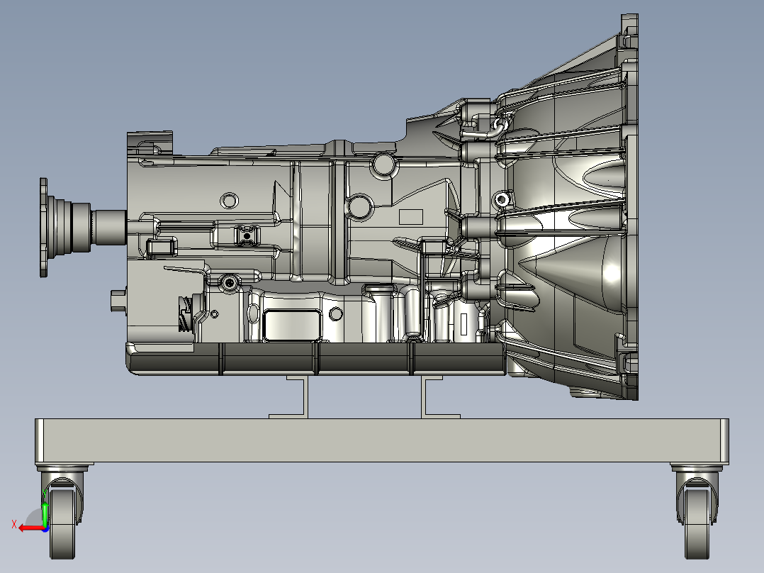 5-speed gearbox五速变速箱模型3D图纸 STEP格式后视图
