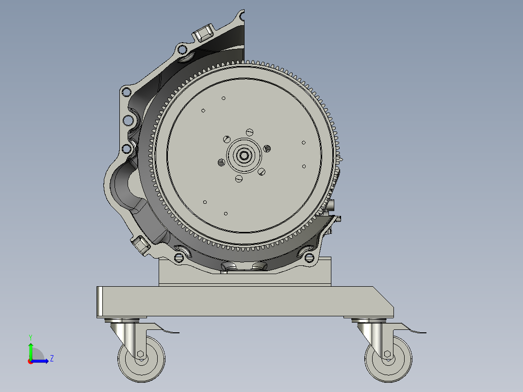 5-speed gearbox五速变速箱模型3D图纸 STEP格式左视图