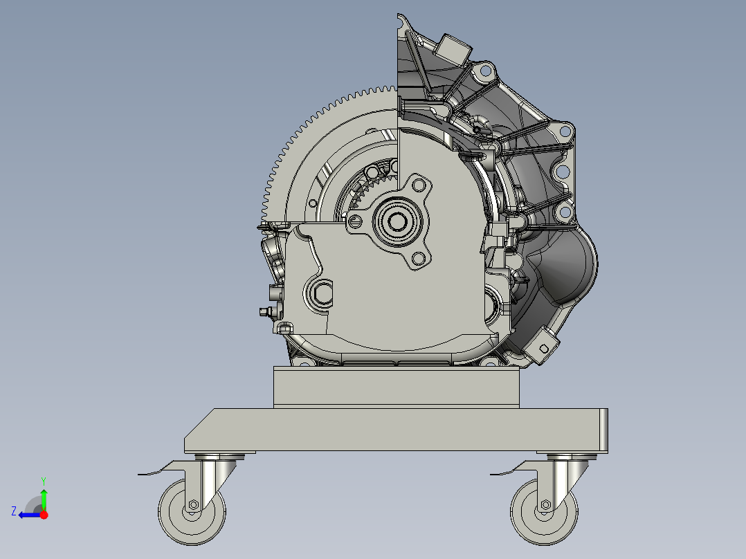 5-speed gearbox五速变速箱模型3D图纸 STEP格式右视图