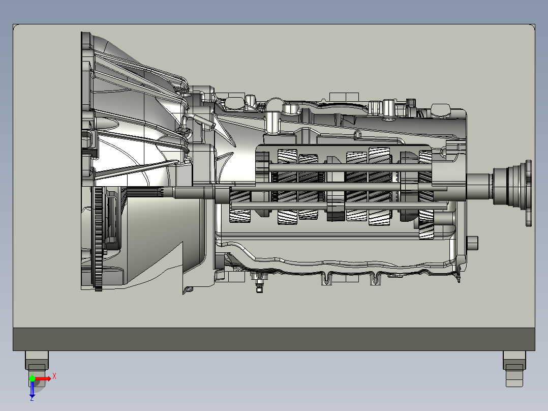 5-speed gearbox五速变速箱模型3D图纸 STEP格式俯视图