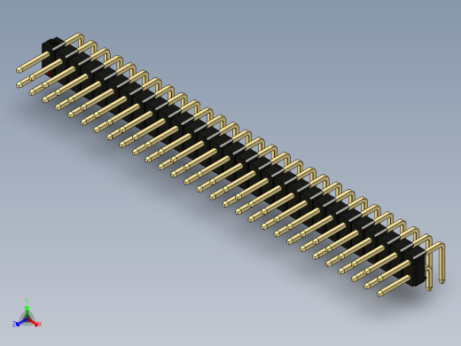 彩色公排针 100mil 2.54mm 系列-DS1022_black_2x29p_100mil_TypeD_rev1.0