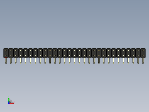 彩色公排针 100mil 2.54mm 系列-DS1022_black_2x29p_100mil_TypeD_rev1.0前视缩略图