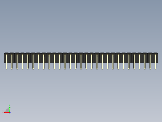彩色公排针 100mil 2.54mm 系列-DS1022_black_2x29p_100mil_TypeD_rev1.0后视缩略图