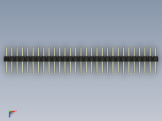 彩色公排针 100mil 2.54mm 系列-DS1022_black_2x29p_100mil_TypeD_rev1.0俯视缩略图