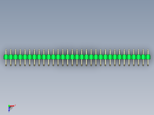 彩色公排针 100mil 2.54mm 系列-DS1022_green_31p_100mil_TypeU_rev1.0俯视缩略图