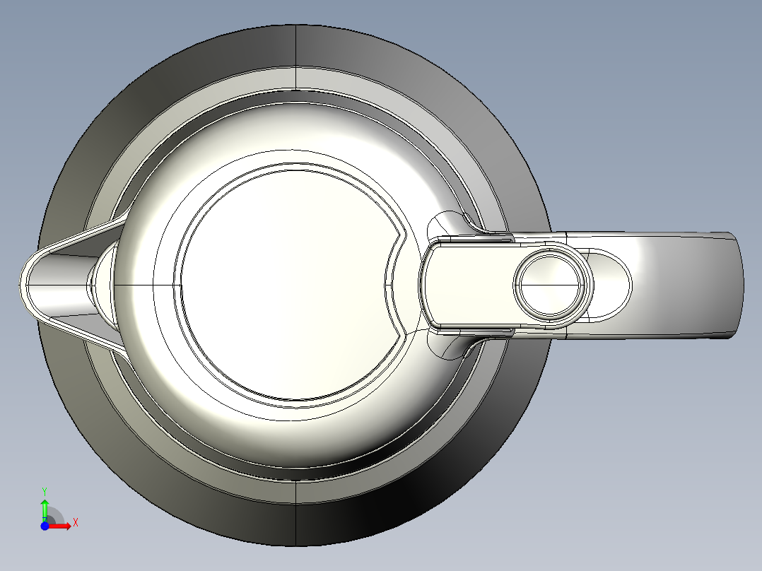 圆台型茶壶前视图