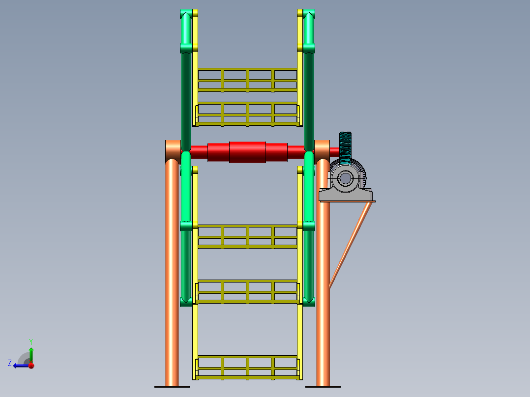 摩天轮式自行车停放设备仿真右视图