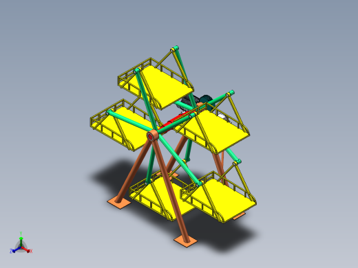 摩天轮式自行车停放设备仿真正等轴测缩略图