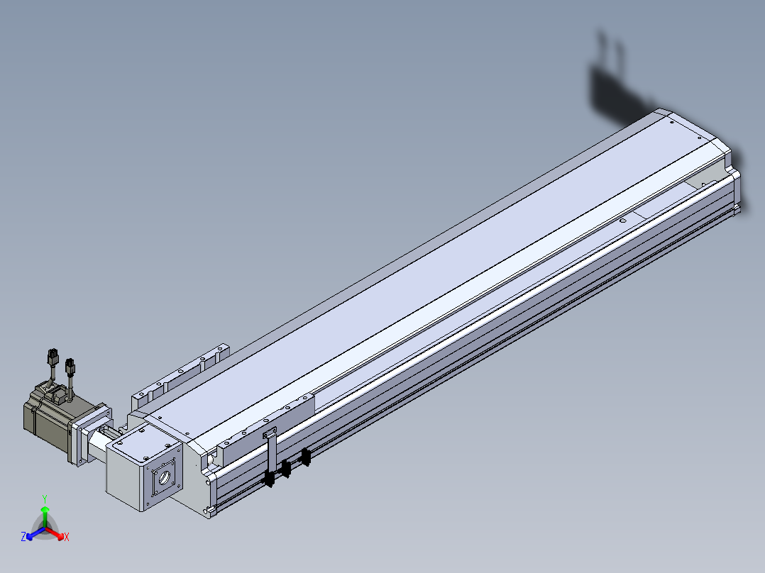 东锦同步带传动-直线滑台模组DH210B-L150-S850-BL-P750W-C3正等轴测图