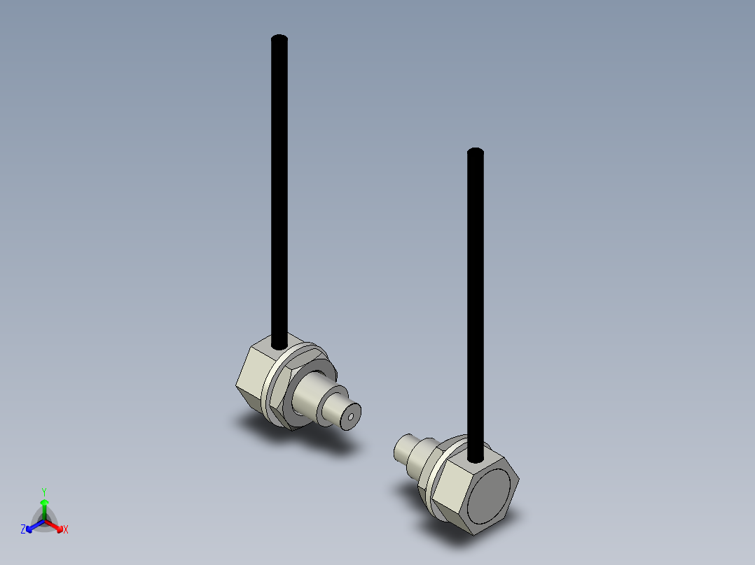 直角光纤_对射型FT-Y33正等轴测图