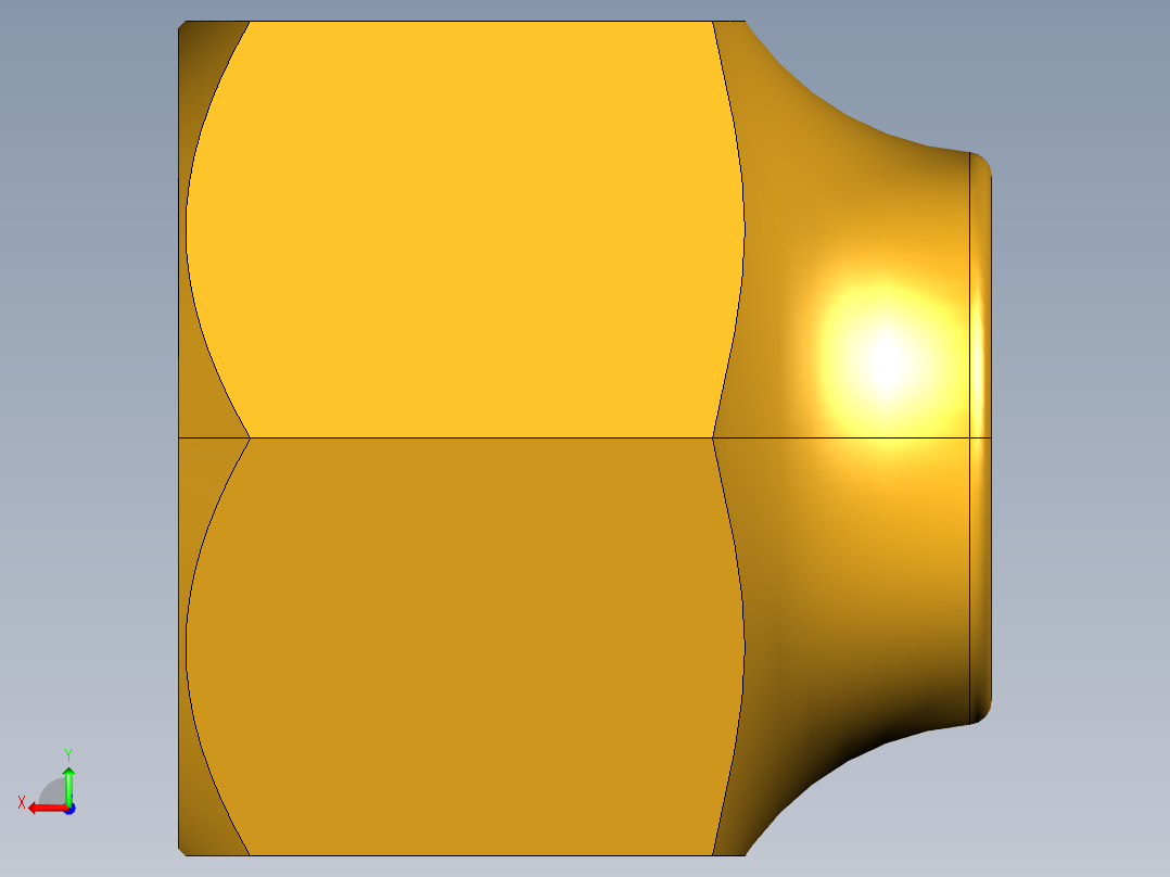 扩口式工业通用硬管接头Short Forged Nut 14FSX-5后视图
