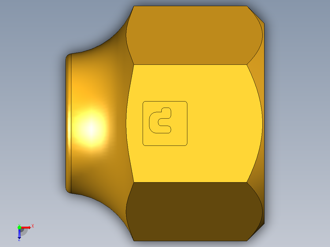 扩口式工业通用硬管接头Short Forged Nut 14FSX-5俯视图