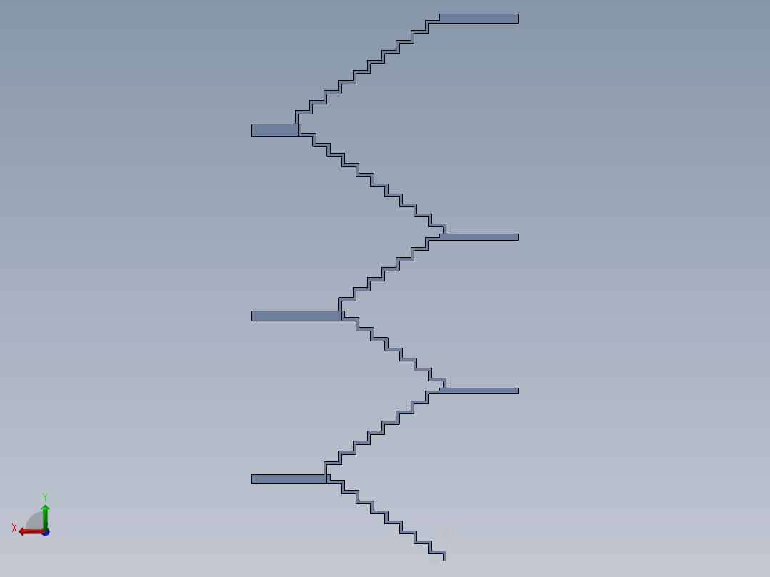 房屋楼梯模型 8.5m后视图