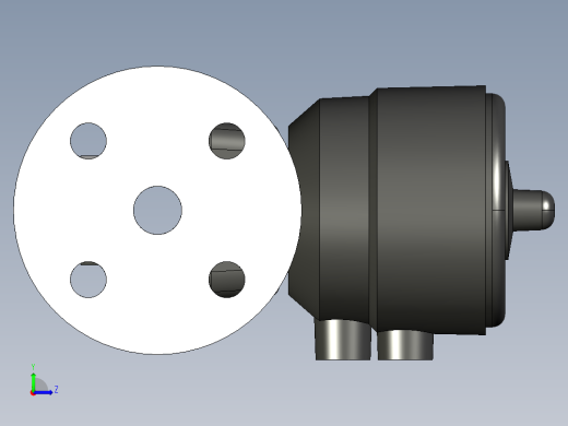 13DKOCCP NC 气动隔膜阀常闭，固定法兰钻孔PN10 16。面对面根据EN 558-1 PVC-C左视缩略图