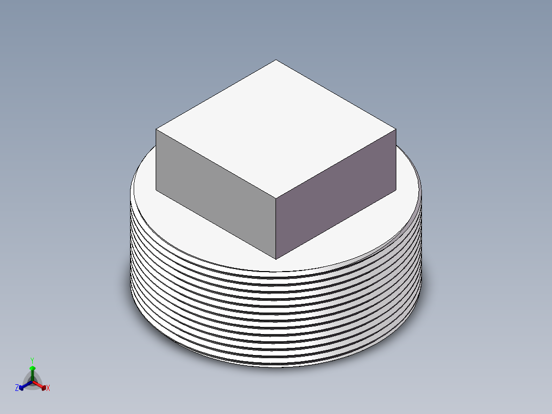 四角塞头 DN65正等轴测图