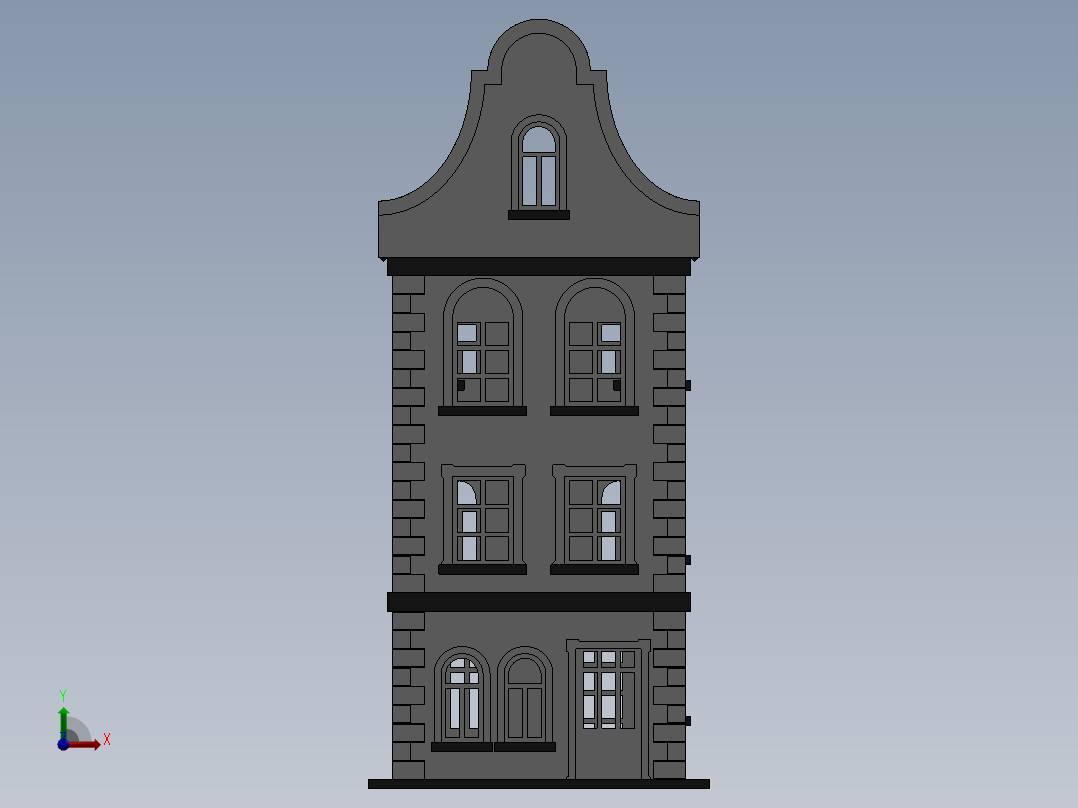 激光下料拼图房子CAD-Parasolid, SOLIDWORKS 2016, STEP _ IGES前视图
