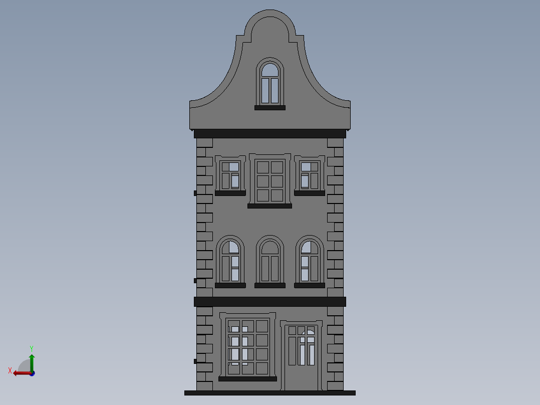 激光下料拼图房子CAD-Parasolid, SOLIDWORKS 2016, STEP _ IGES后视图
