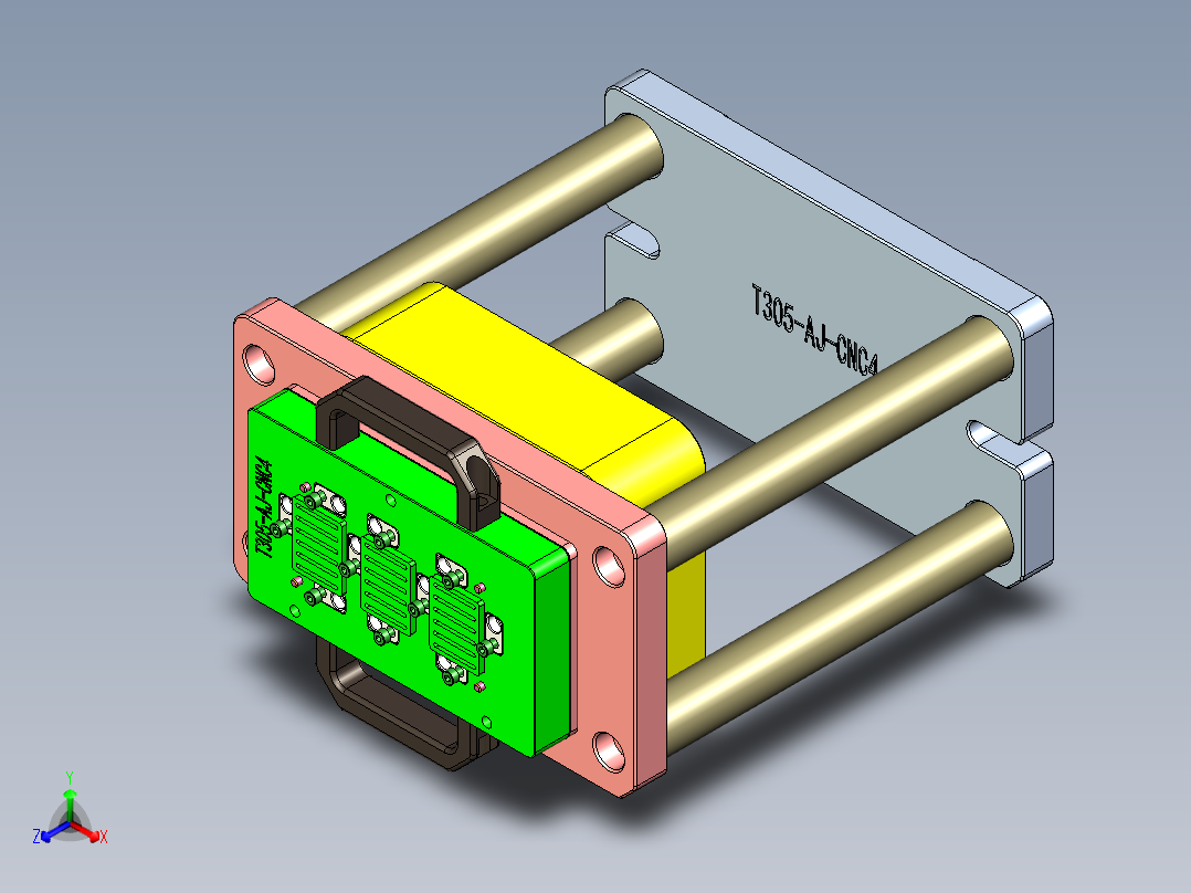 T305-AJ-笔记本CNC工装夹具三维模型CNC4-0913正等轴测图