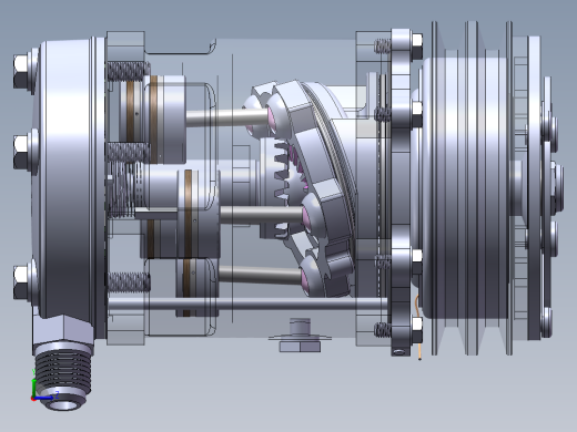 汽车空调压缩机sw18可编辑左视缩略图