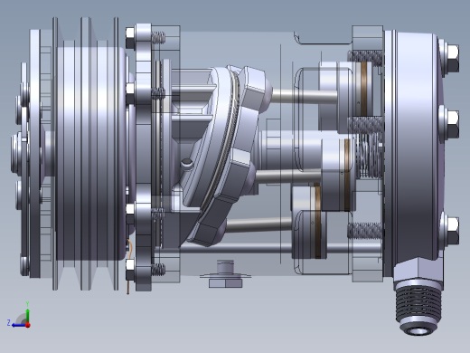 汽车空调压缩机sw18可编辑右视缩略图