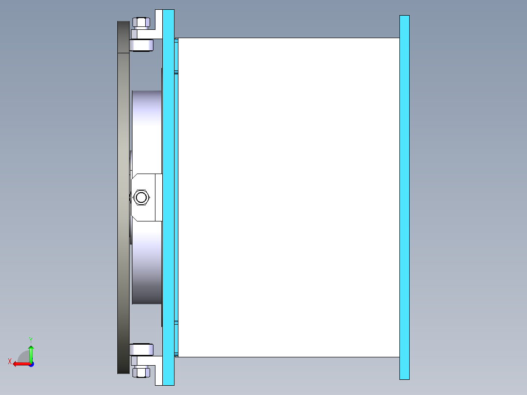 焊接旋转台step后视图