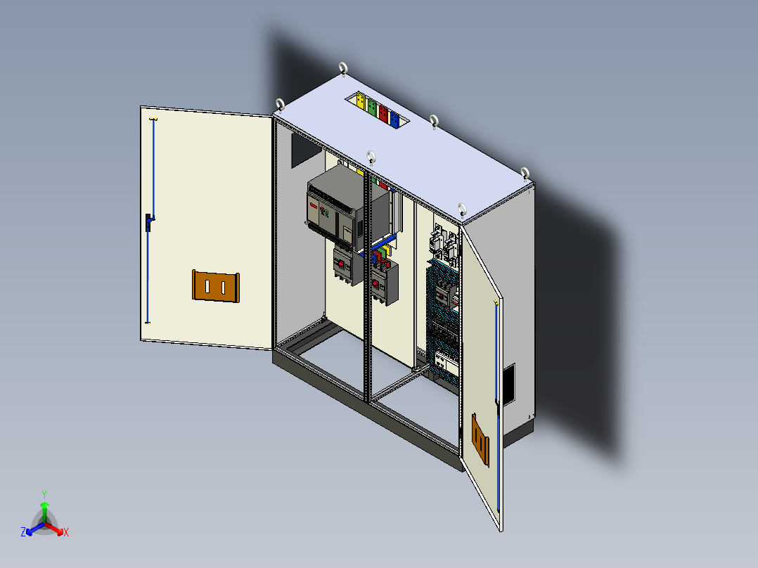 万能断路器刀开关风机控制柜正等轴测图