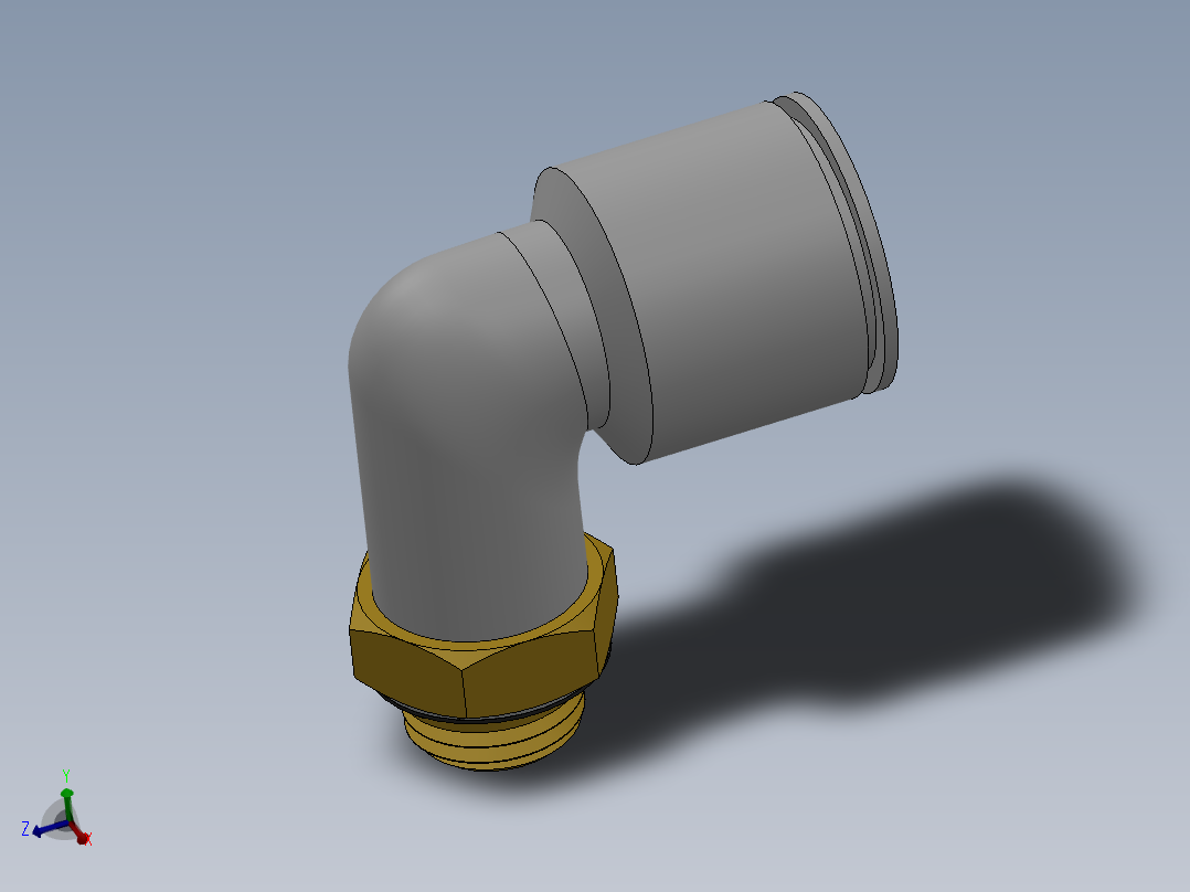 万用螺纹KQ2L外螺弯接头[KQ2L12-U02]主视图