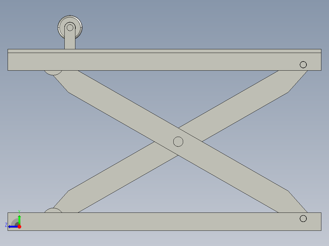 叉车_剪叉式平台右视图