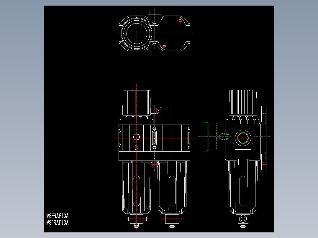 空气调压阀的三视图
