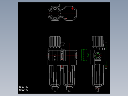 空气调压阀的三视图