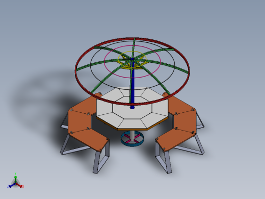 八角形花园桌和遮阳伞