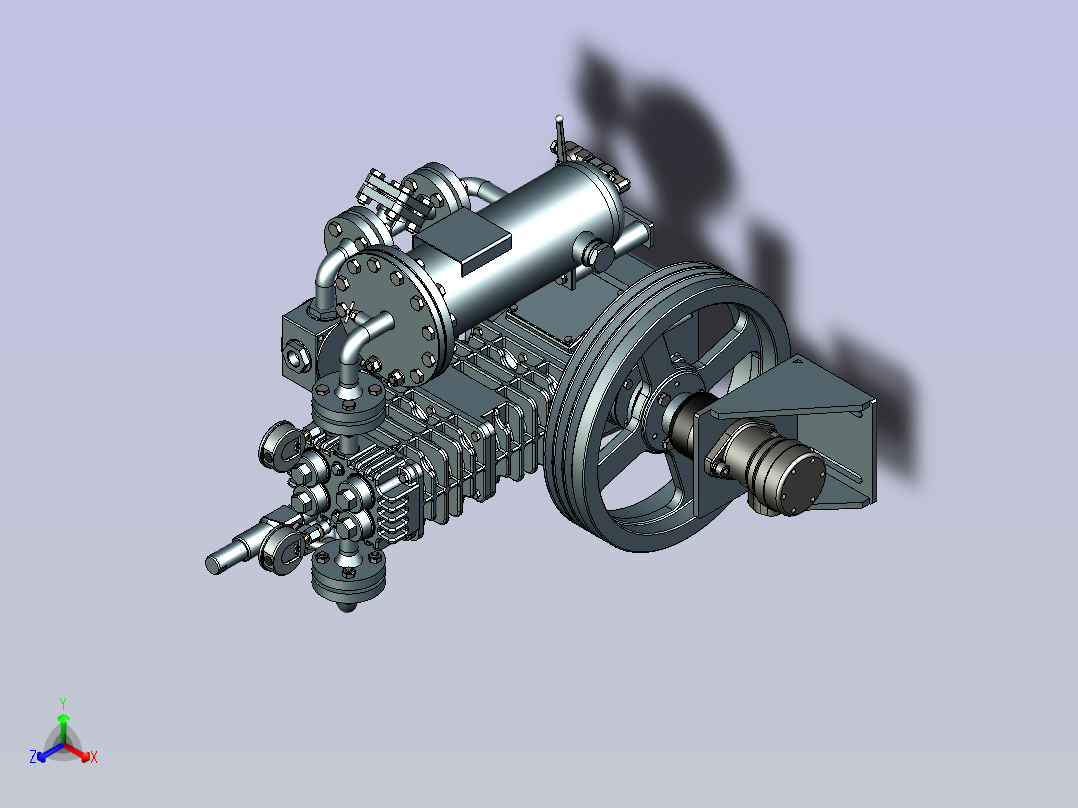 161B型百马力压缩机模型主视图