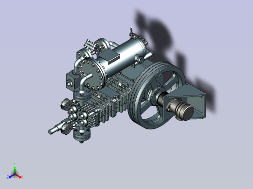 161B型百马力压缩机模型正等轴测缩略图