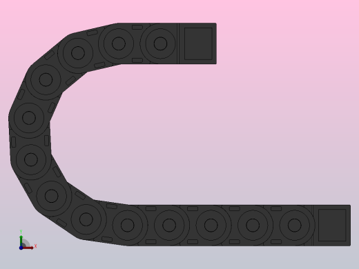 弯曲半径100内高30两侧打开型桥式拖链[DMD30BD-30-38-100R-12-A-8-V-8]前视缩略图