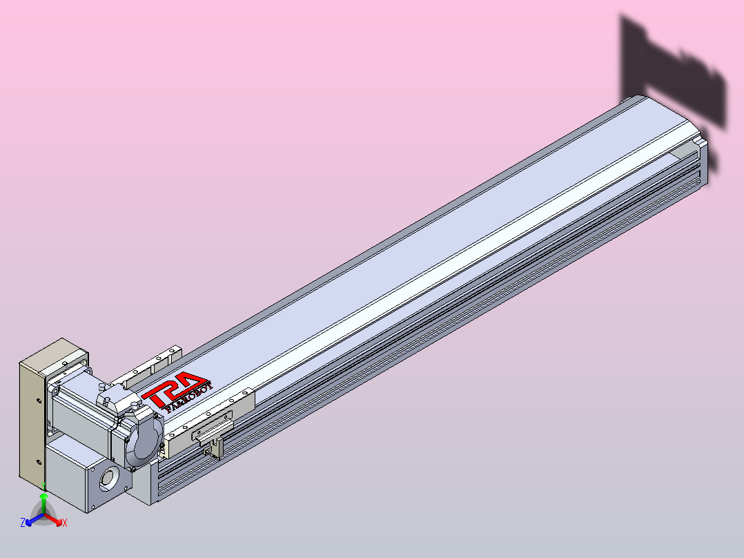 皮带直线轴半封闭可选导轨TPA-HNB-120D-110-L600-LU-C-P40-N3主视图